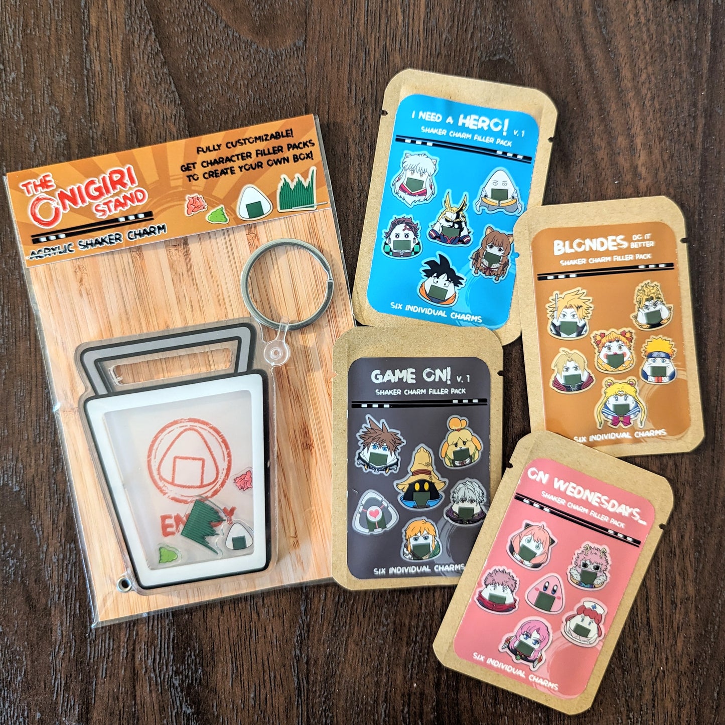 Take-Out Box Fillable Shaker Keychain + Filler Packs