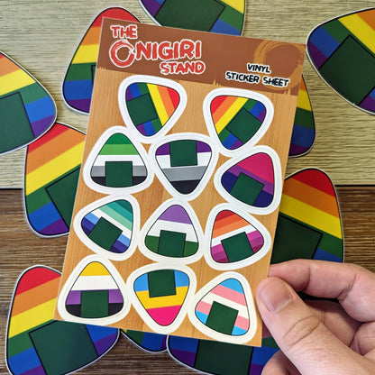 Pride Onigiri Sticker Sheet (11 stickers)