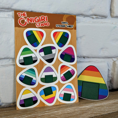 Pride Onigiri Sticker Sheet (11 stickers)